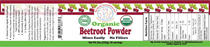 Beet Root Powder -  Organic | Ingredients Label