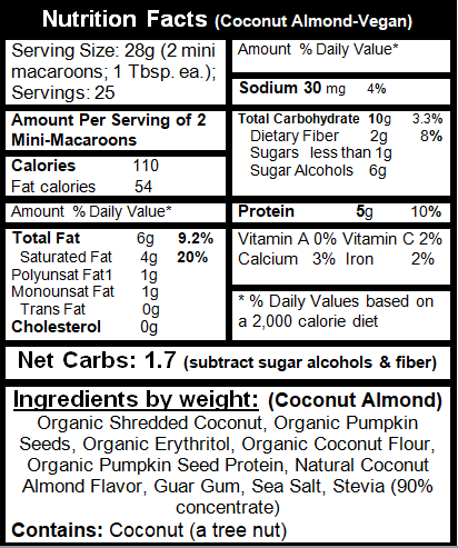 Superfood Macaroon Mix - Low-Carb, Keto Diet Friendly, Fat Burner