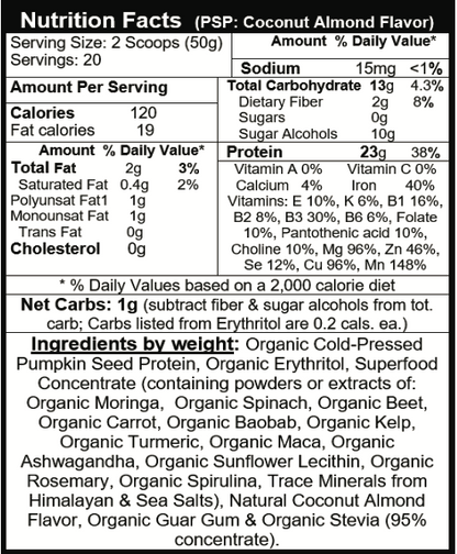 Organic Pumpkin Seed Protein Powder | 10 Single Serving Packets