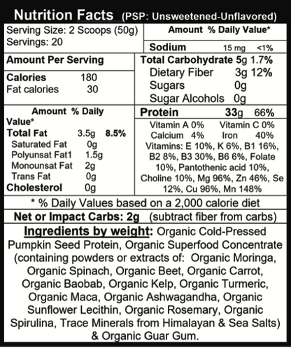 Organic Pumpkin Seed Protein Powder | 10 Single Serving Packets