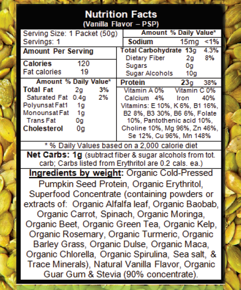 Organic Pumpkin Seed Protein Powder | 10 Single Serving Packets